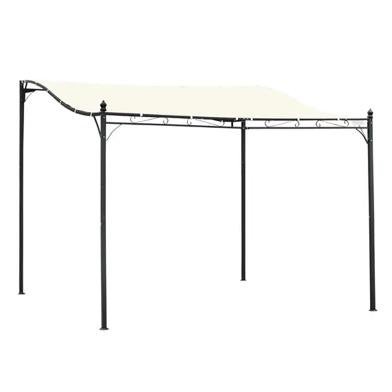 Buy Outsunny 3x3 m Wall Mounted Garden Porch with UV Protection, Cream White