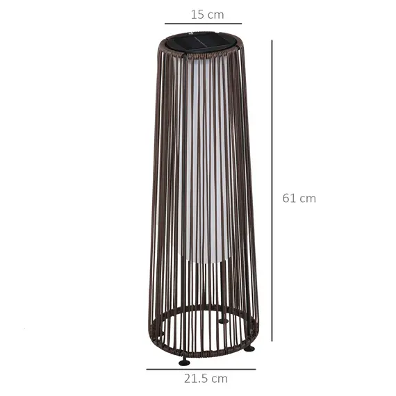 Buy Patio Garden PE Rattan Solar Lights Woven Resin Wicker Lantern Auto On/Off Solar Powered Lights for Porch, Yard, Lawn, Courtyard, Indoor & Outdoor  Brown, 3 image
