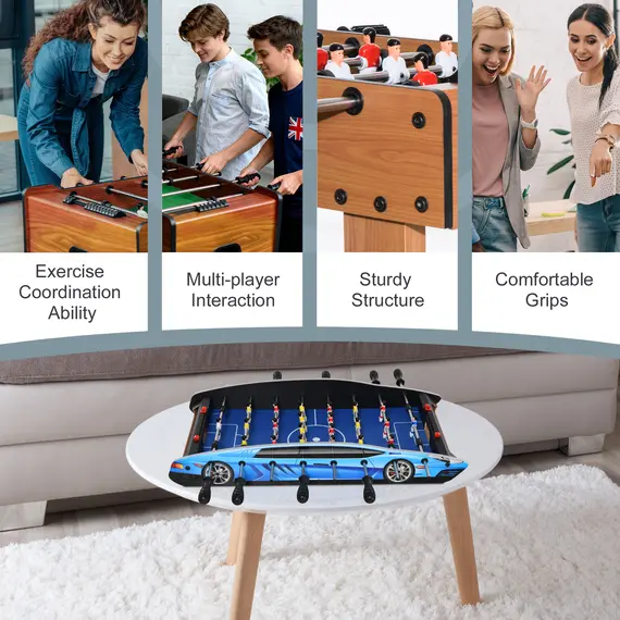 Buy 29 Inch Mini Tabletop Football Foosball Gaming Table  Play Fun Game 74.5L x 36.1W x 12H CM, 5 image