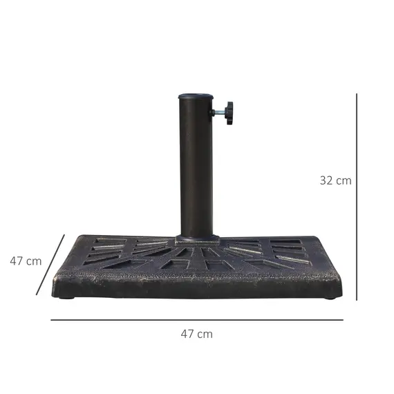 Buy 15kg Resin Durable Patterned Colophony Garden Patio Square Umbrella Stand Base Stand Bronze, 3 image