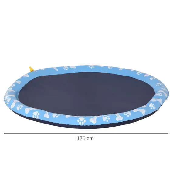 Buy PawHut Dog Splash Pad, Pet Sprinkler Mat, Non-Slip Dog Paddling Pool, Foldable Outdoor Sprinkler and Splash Mat Water Play for Garden, Patio, Summer Fun, 170 cm, 2 image