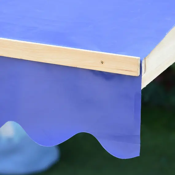 Buy Sandpit, Kids Wooden Sandbox with Adjustable Canopy, Bench Seats & Protective Corners for 3-6 Years Boys Girls, 120x120x120cm, 8 image