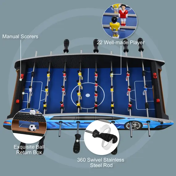 Buy 29 Inch Mini Tabletop Football Foosball Gaming Table  Play Fun Game 74.5L x 36.1W x 12H CM, 6 image