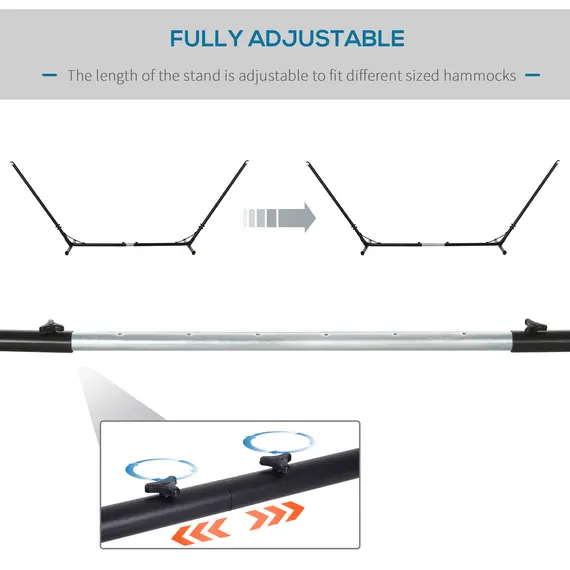Buy 3.1–3.8m Adjustable Universal Hammock Stand Metal Frame Garden Camping Picnic Outdoor Patio Replacement – Stand Only, 5 image