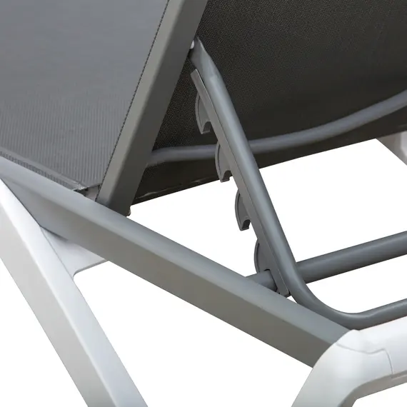 Buy Outsunny Aluminium Frame Sun Lounger, with Adjustable Back - Grey, 7 image