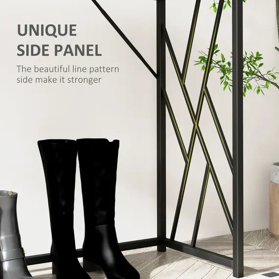 Buy Console Table, Industrial Sofa Table with Metal Frame for Living Room, Hallway, 120 cm, Grey, 6 image