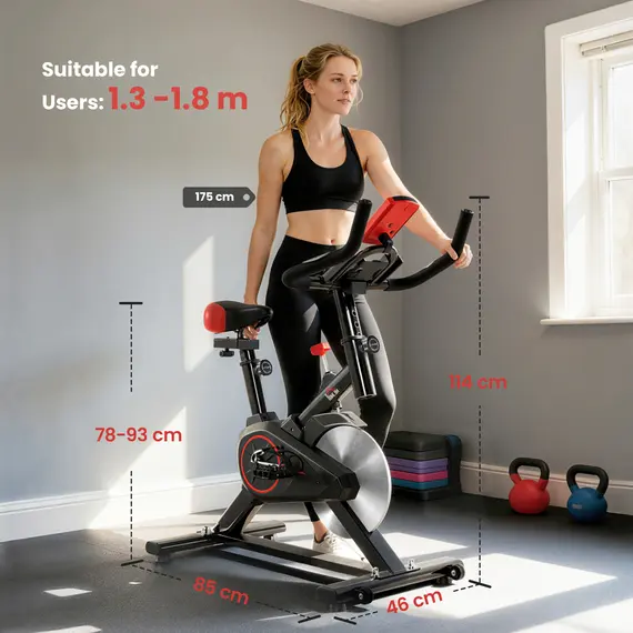 Buy Indoor Upright Exercise Bike Machine, with Adjustable Seat, Resistance, Handlebar, LCD Display, 3 image