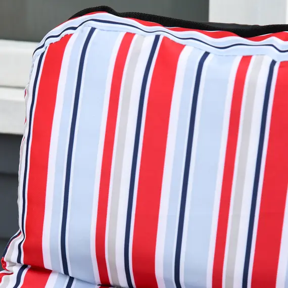 Buy Outsunny Set of 2 Garden Sun Lounger Outdoor Reclining Seat Cushioned Seat Foldable Adjustable Recliner Red and White, 9 image