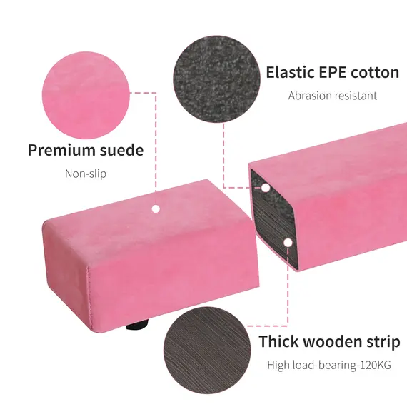 Buy 2.1M 7FT Gymnastics Folding Balance Beam Home Gym Training Exercise Sports - Pink, 4 image