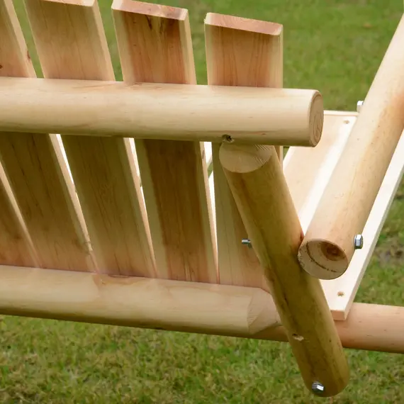 Buy Outsunny Outdoor 2 Seater Swing Chair Larch Wood Garden Swing Seat Porch Hammock Bench Lounger, 9 image