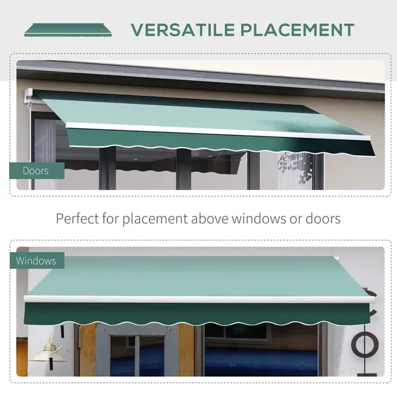 Buy Manual Retractable Awning, 2.5x2 m-Dark Green, 5 image