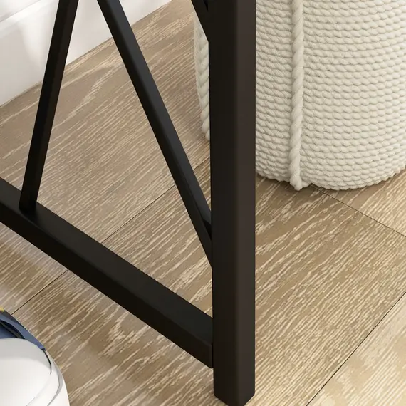 Buy Console Table, Industrial Sofa Table with Metal Frame for Living Room, Hallway, 120 cm, Grey, 9 image