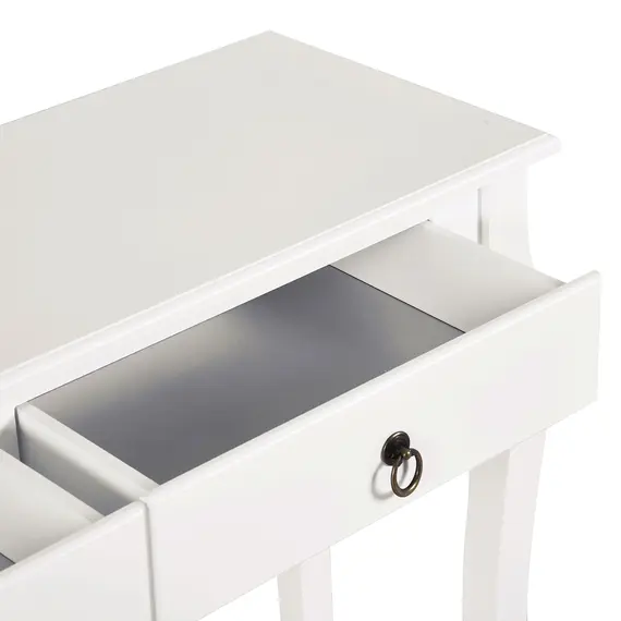 Buy Console Table Modern Sofa Side Desk with Storage Shelves Drawers for Living Room Entryway Bedroom Ivory White, 7 image
