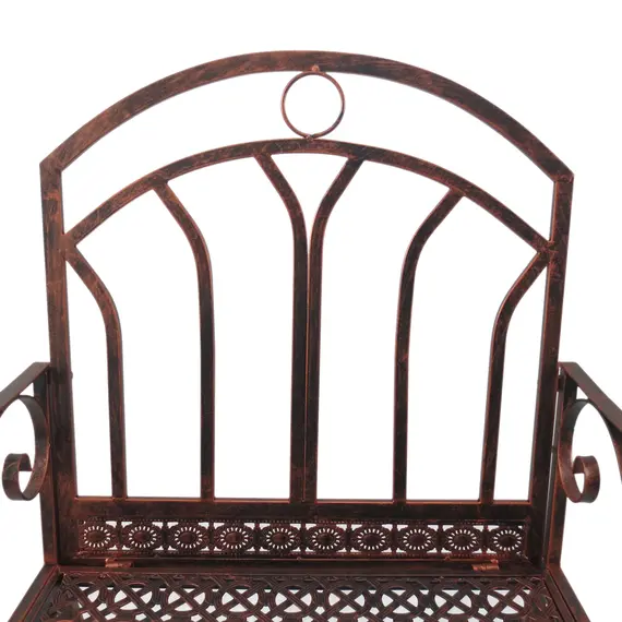 Buy Metal Single Chair 1 Seater Garden Outdoor Rocking Chair Vintage Style Bronze, 6 image