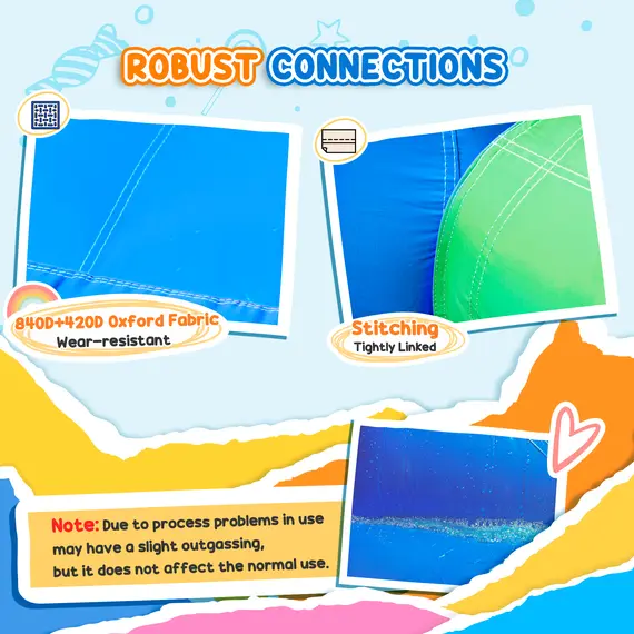 Buy Kids Inflatable Bouncy Castle Water Slide 6 in 1 Bounce House Jumping Castle Water Pool Gun Climbing Wall Basketball Hoop with Air Blower for Summer Playland, 6 image