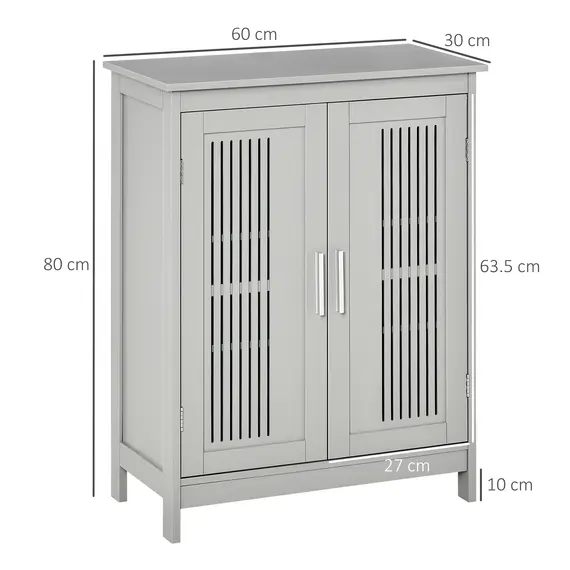 Buy Modern Bathroom Floor Cabinet - Grey, 3 image