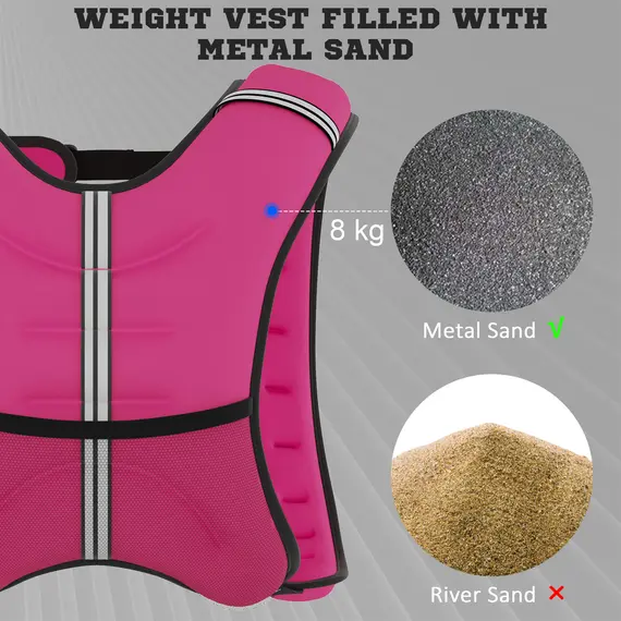 Buy 8KG Weighted Vest, Running Weight Vest with Adjustable Strap, Convenient Pocket and Reflective Strips for Men and Women, 5 image