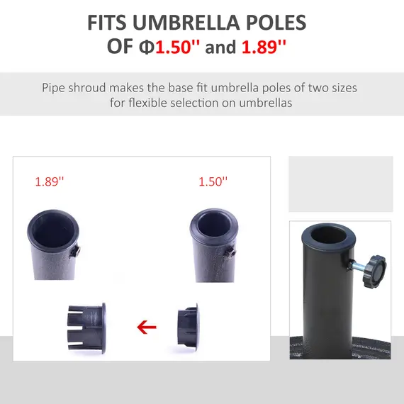 Buy Outsunny 12kg Garden Parasol Base, Round Resin Sun Umbrella Base, Outdoor Umbrella Stand for 38mm or 48mm Outdoor Umbrella Poles, Bronze Tone, 6 image