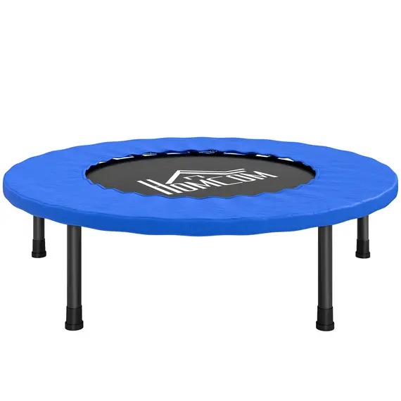 Buy HOMCOM 32" Mini Fitness Trampoline Home Gym Yoga Exercise Rebounder Indoor Outdoor Jumper with Safety Pad, Support Up to 100 KG, Blue and Black