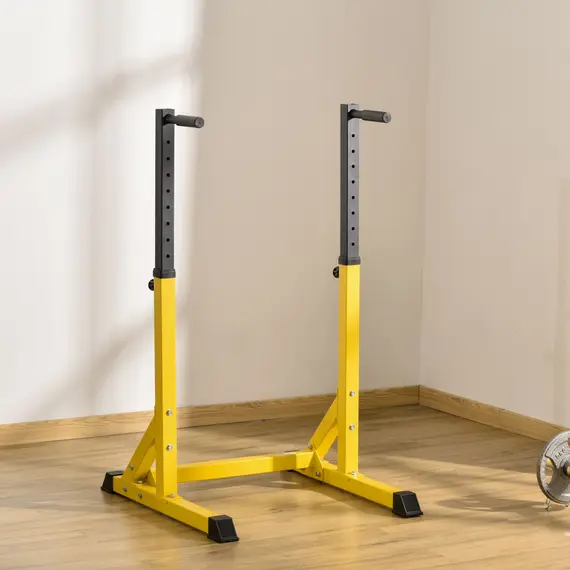 Buy HOMCOM 83.5L x 71.5W x 126H cm Dip Station Chin Up Parallel Bars Pull Up Power Tower Home Gym Workout Bicep Tricep Fitness Equipment Height Adjustable, 2 image