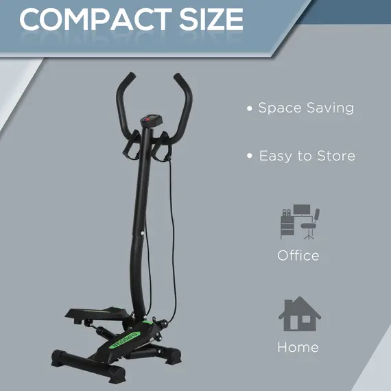 Buy HOMCOM Twister Stepper, Step Machine w/ Resistance Bands, LCD Display and Handlebar, Steppers for Exercise Workout Home Gym Office, 4 image