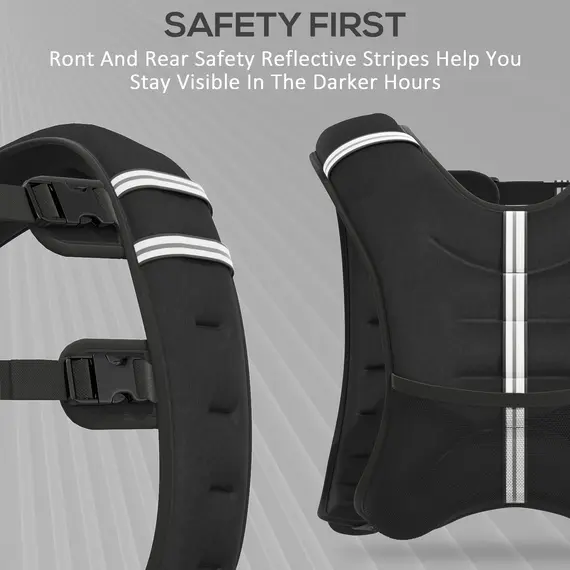 Buy 8KG Weighted Vest, Running Weight Vest with Adjustable Strap, Convenient Pocket and Reflective Strips for Men and Women, 7 image