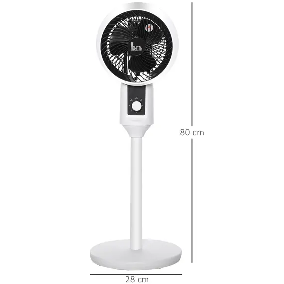 Buy 9'' Air Circulator Fan 3 Speed, 70° Oscillation 90° Vertical Tilt, Carry Handle, Pedestal Fan, Pedestal Fan for Living Room, Bedroom, Office, White and Black, 3 image