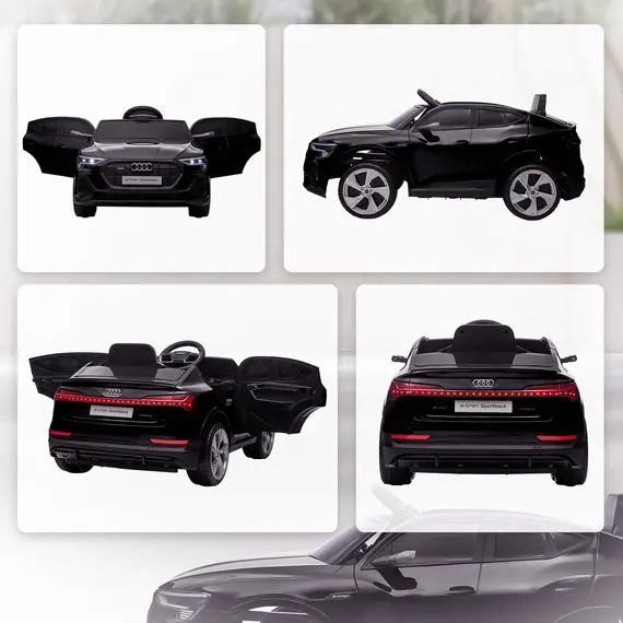 Buy HOMCOM Audi E-tron Licensed 12V Kids Electric Ride on, Electric Car for Kids, with Parental Remote, Music Lights MP3, Suspension Wheels, for 3-5 Years, Black, 9 image