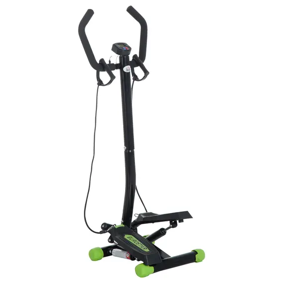 Buy HOMCOM Twister Stepper, Step Machine w/ Resistance Bands, LCD Display and Handlebar, Steppers for Exercise Workout Home Gym Office