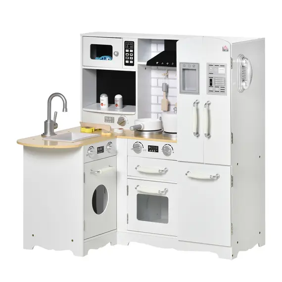 Buy Kids Kitchen Playset, Large Pretend Role Play Kitchen, White