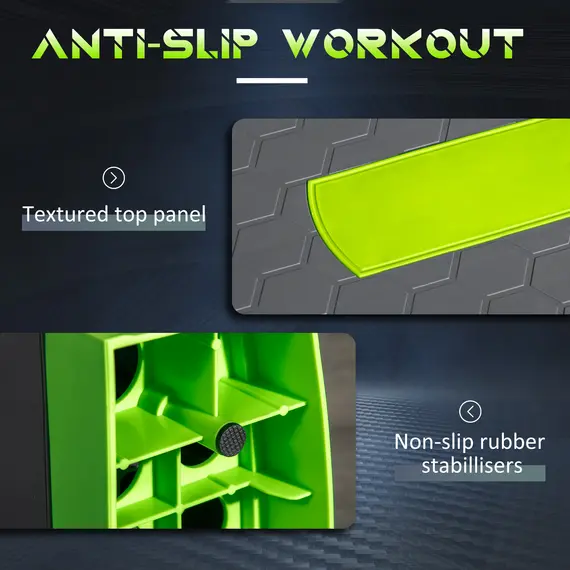 Buy Aerobic Step with 3-Level Adjustable Heights for Home, Office Exercise, Grey and Green, 6 image