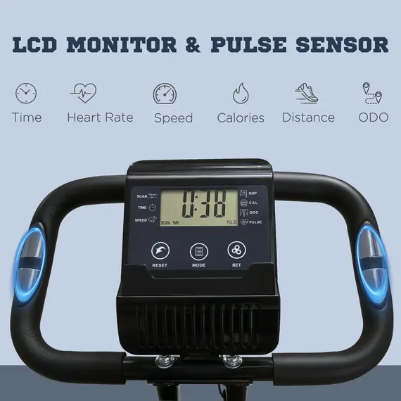 Buy 2-in-1 Folding Exercise Bike with 8-Level Magnetic Resistance, Arm Resistance Band, Pulse Sensor, Green, 4 image