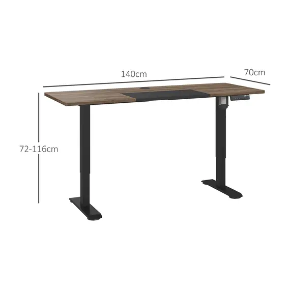 Buy Vinsetto 72-116cm Adjustable Electric Standing Desk, with LED Display - Black, 3 image