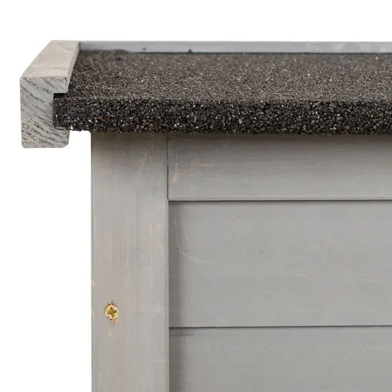 Buy Outsunny Garden Shed Wooden Garden Storage Shed 2 Door Unit Solid Fir Wood Garage Tool Organisation Cabinet, 87L x 46.5W x 96.5Hcm, Grey, 9 image