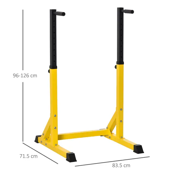 Buy HOMCOM 83.5L x 71.5W x 126H cm Dip Station Chin Up Parallel Bars Pull Up Power Tower Home Gym Workout Bicep Tricep Fitness Equipment Height Adjustable, 3 image