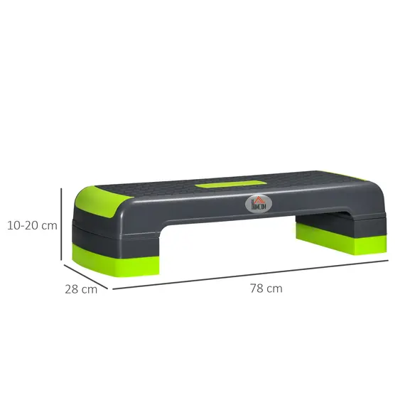 Buy Aerobic Step with 3-Level Adjustable Heights for Home, Office Exercise, Grey and Green, 3 image