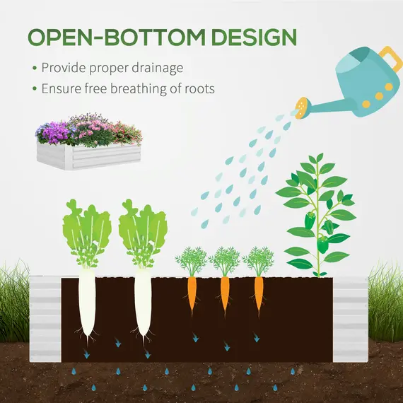 Buy Outsunny Raised Garden Bed with Greenhouse, Steel Planter Box with Plastic Cover, Roll Up Window, Dual Use for Flowers, Vegetables, Fruits and Herbs, 127L x 95W x 92H cm, Clear, 7 image