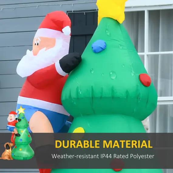 Buy 6ft Inflatable Christmas Tree, LED Lighted with Santa Claus Dog for Home Indoor Outdoor Garden Lawn Decoration Party Prop, 5 image