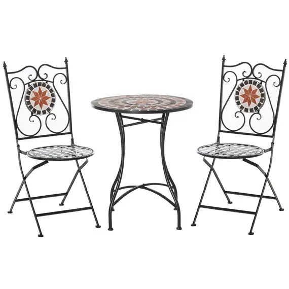 Buy Three-Piece Mosaic Bistro Table Set - Multicoloured