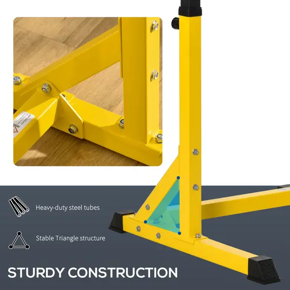 Buy HOMCOM 83.5L x 71.5W x 126H cm Dip Station Chin Up Parallel Bars Pull Up Power Tower Home Gym Workout Bicep Tricep Fitness Equipment Height Adjustable, 6 image
