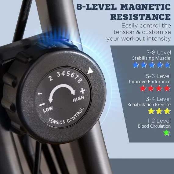 Buy 2-in-1 Folding Exercise Bike with 8-Level Magnetic Resistance, Arm Resistance Band, Pulse Sensor, Green, 6 image