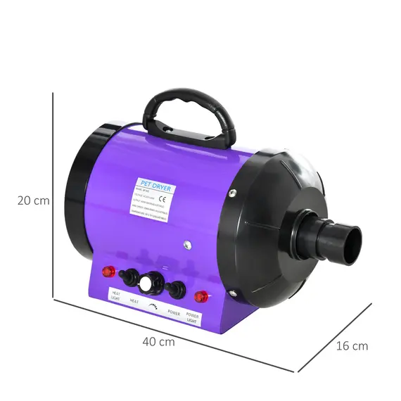 Buy Dog Hair Dryer Pet Grooming Blaster Dryer Blower Adjustable Temperature Speed with 2.1M Flexible Hose 3 Nozzles - Purple, 3 image