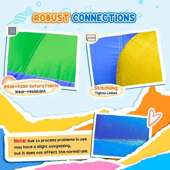 Buy 6 in 1 Kids Bouncy Castle, with Water Slide, Water Gun, Climbing Wall, Air Blower for Indoors/Outdoors, 3.9 x 3 x 2m, 6 image