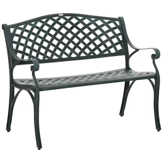 Buy Cast Aluminium Garden Bench 2 Seater Antique Loveseat for Outdoor Patio Porch Park, Verdigris