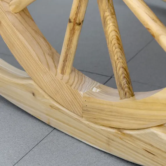Buy Wooden Adirondack Rocking Chair Reclining Armchair Outdoor Garden Furniture Patio Porch Rocker - Natural, 9 image