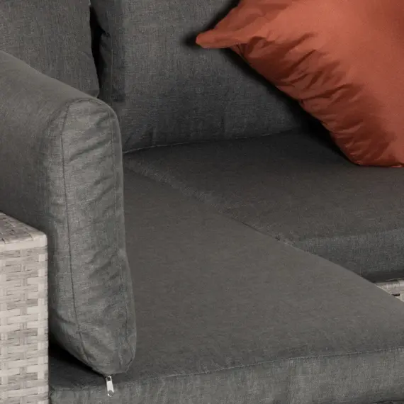 Buy Outsunny Four-Piece Half-Square Rattan Sofa Set - Mixed Grey, 8 image