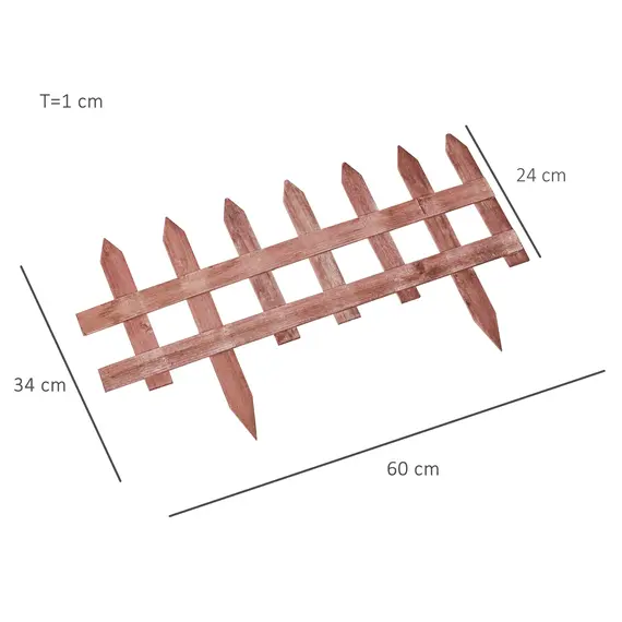 Buy Set of 12 Wooden 60cm Garden Fence Pieces, 3 image
