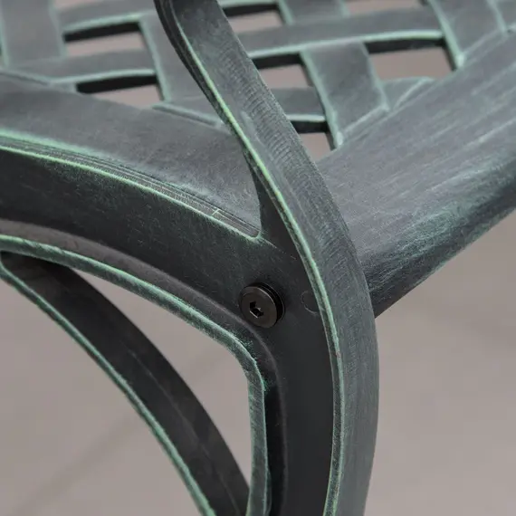 Buy Cast Aluminium Garden Bench 2 Seater Antique Loveseat for Outdoor Patio Porch Park, Verdigris, 6 image