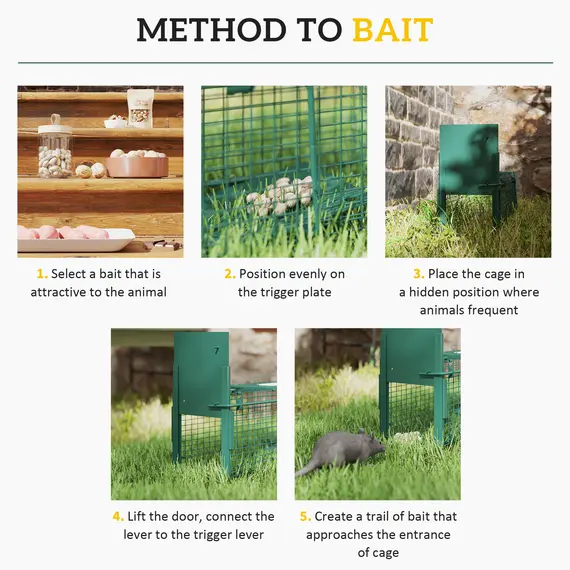 Buy Metal Rat Trap with Single Door, for Small Animals, Dark Green, 5 image