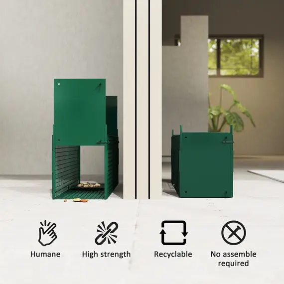 Buy Animal Trap Cage, Humane Rat Trap with Double Doors, Squirrel Trap for Indoors & Outdoors, Catch and Release Mice, Rats, Rodents, 60 x 18 x 20 cm, Green, 4 image